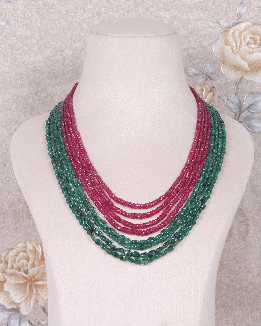 Natural Emerald & Ruby Gemstone Beads Necklace Jewelry – Raj Gems