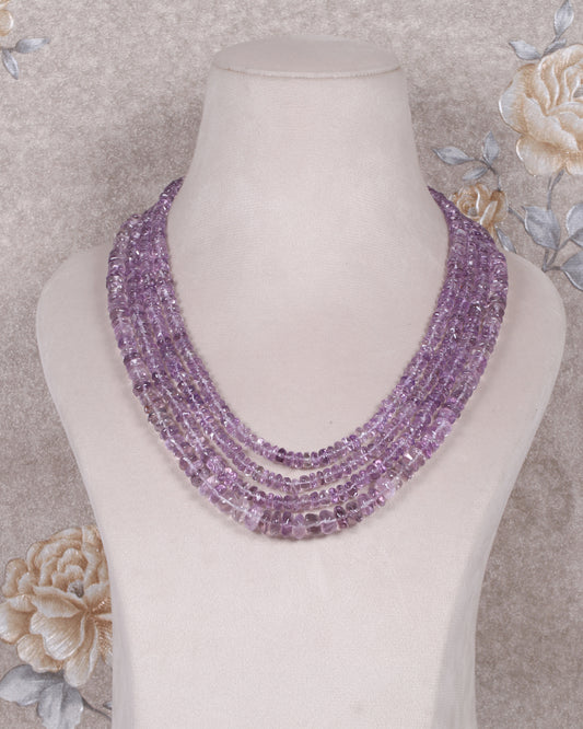 Natural Amethyst Gemstone Beads Necklace Jewelry