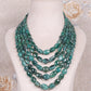Natural Emerald Gemstone Oval Beads Necklace Jewelry
