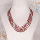 Natural Pink Tourmaline & Emerald Gemstone Oval Beads Necklace Jewelry
