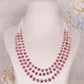 Natural Pink Tourmaline & Pearl Faceted Pear Beads Necklace Jewelry