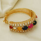 925 Silver Multi Color Precious Gemstone & Polki Bangle