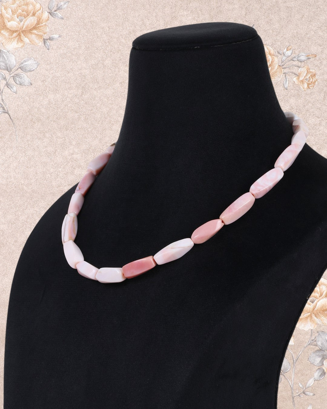 Pink Opal Gemstone Beads Necklace Jewelry