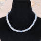 Blue Opal Gemstone Rondelle  Smooth Beads Necklace Jewelry