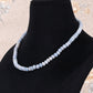 Blue Opal Gemstone Rondelle  Smooth Beads Necklace Jewelry