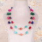 Natural Multi Quartz & Pearl Gemstone Beads Necklace Jewelry