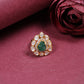 925 Silver Carved Emerald Gemstone Ring
