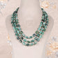 Natural Emerald And Pearl Gemstone faceted Beads Necklace Jewelry