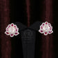 925 Silver Moissanite Pink Gemstone Earring