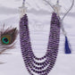 Amethyst And Pearl Gemstone Beads Necklace Jewelry