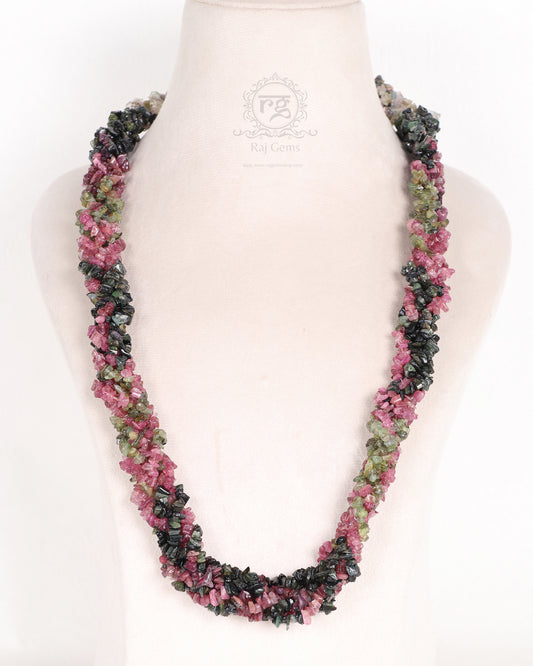 Natural Multi Tourmaline Gemstone Beads Necklace Jewelry