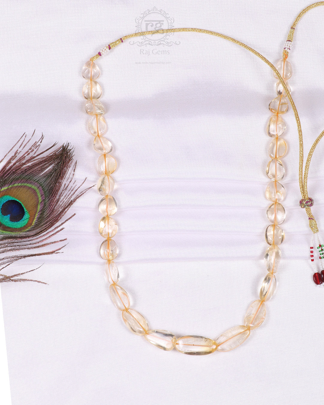 Natural Citrine Gemstone Beads Necklace Jewelry