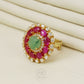 925 silver Moissanite Polki Ring