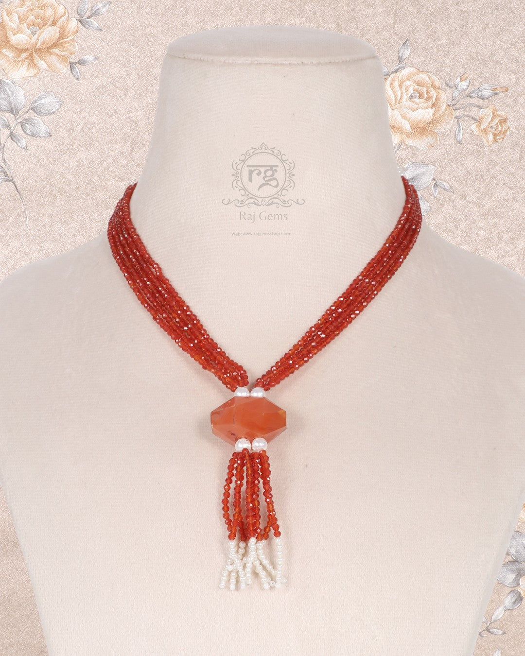 Natural Carnelian Gemstone Beads Necklace Jewellery
