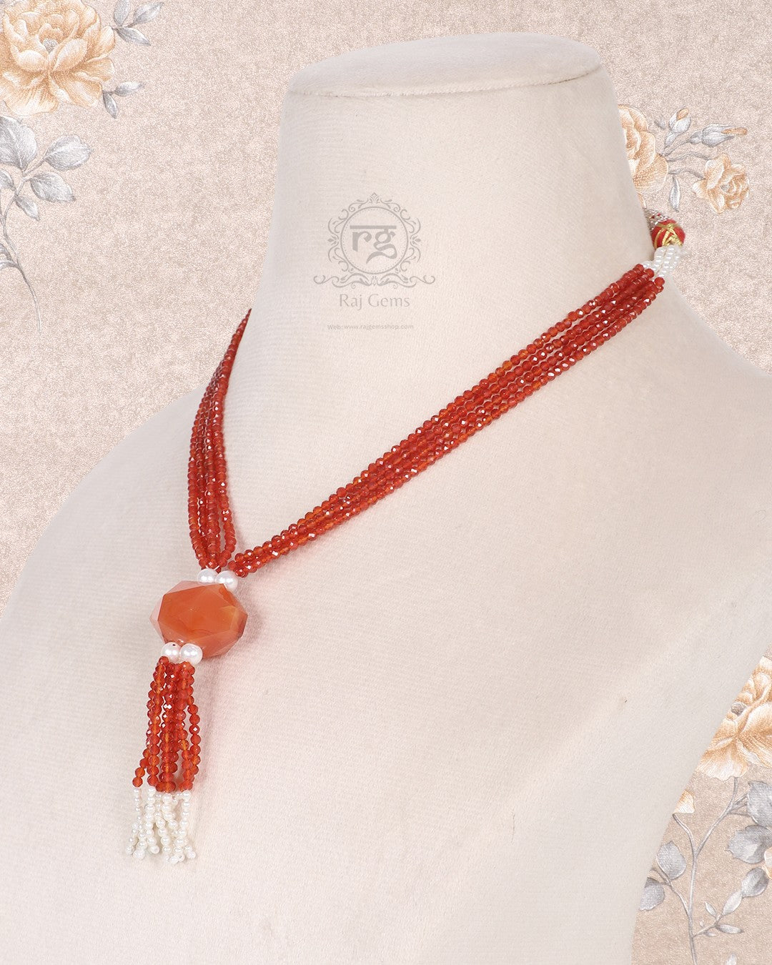 Natural Carnelian Gemstone Beads Necklace Jewellery