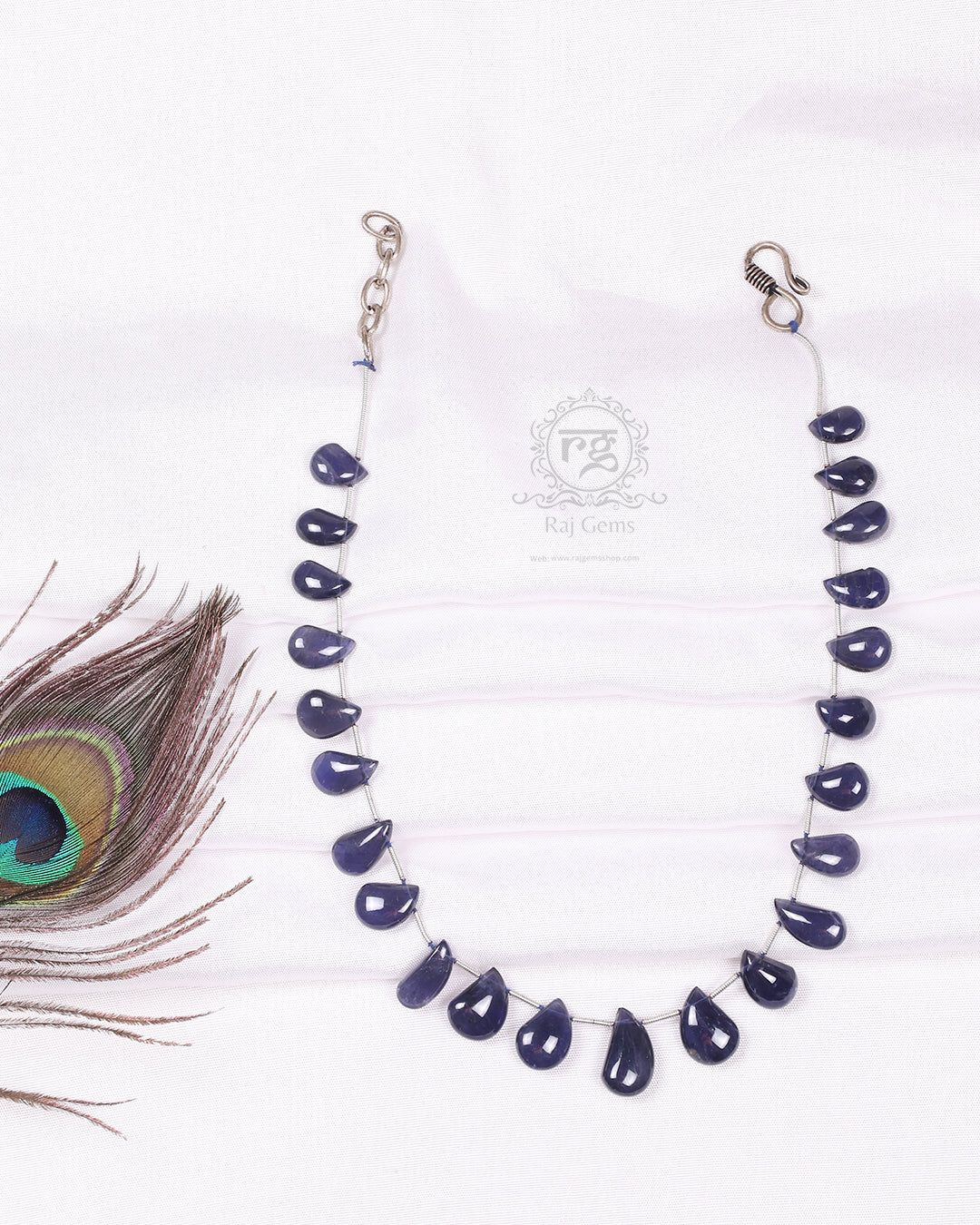 Natural Iolite Gemstone Beads Necklace Jewelry