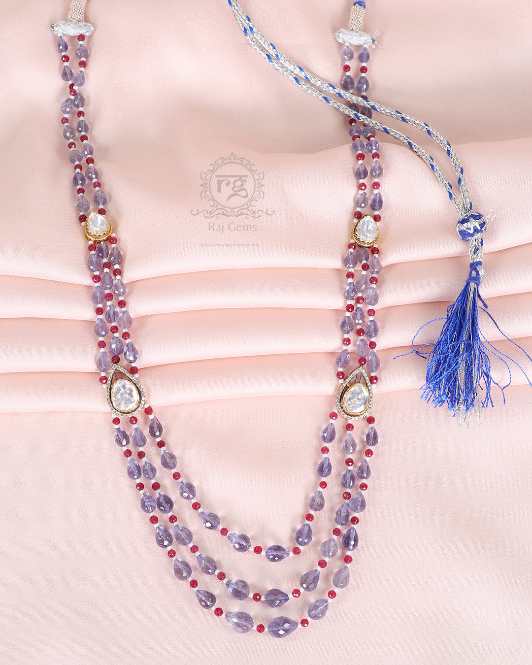 Pure Silver Designer Gemstone Necklace Jewelry