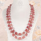 Natural Pink Strawberry Quartz Gemstone Beads Necklace Jewelry