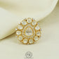 Pure Silver Polki Adjustable Ring