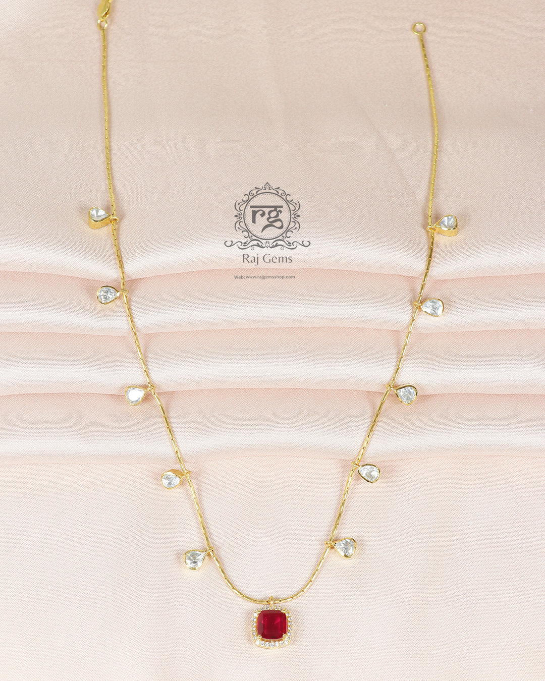 Pure red Designer Neckline