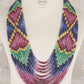 Natural Designer heart Multi Precious Sapphire Gemstone Beads Necklace Jewelry