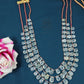 Natural Prehnite & Pearl Gemstone Pear Beads Necklace Jewelry