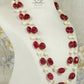 925 Silver Ruby & Pearl Gemstone Beads Necklace Jewelry