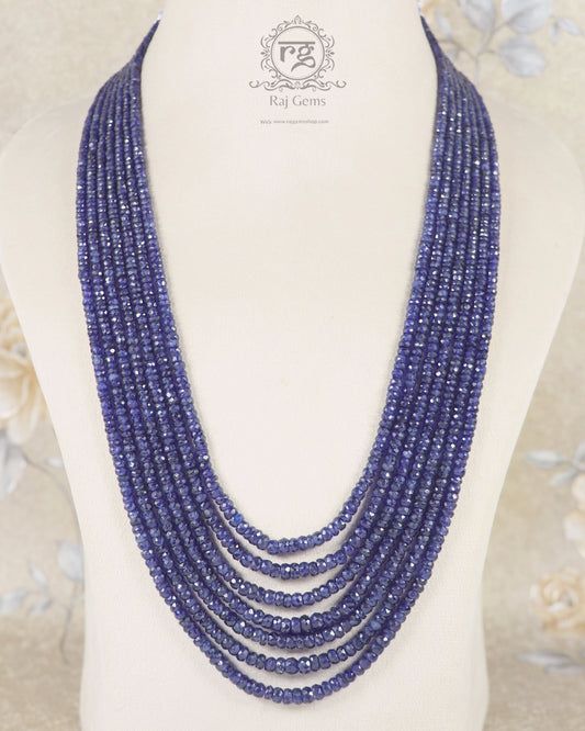 Natural Blue Sapphire Gemstone Beads Necklace Jewelry