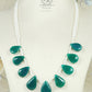 Natural Green Onyx Gemstone Drops Beaded Necklace