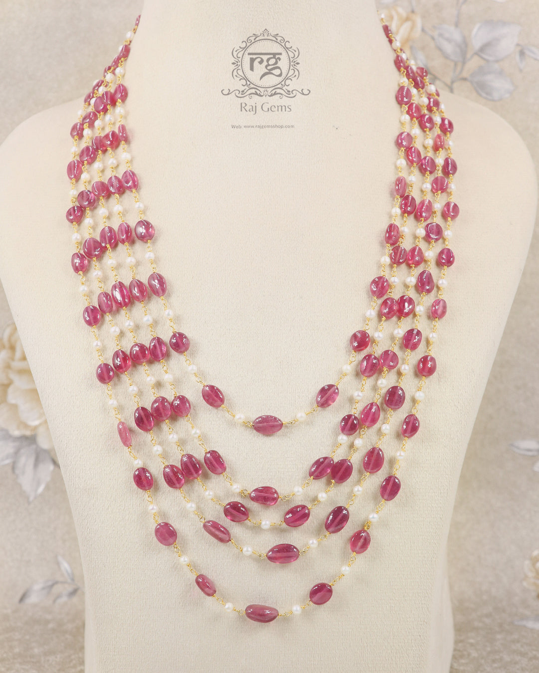 Pure Silver Natural Ruby Gemstone Necklace Jewelry