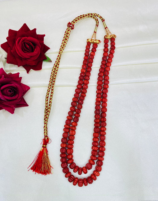 Natural Coral Pumpkin Gemstone Beads Necklace Jewelry