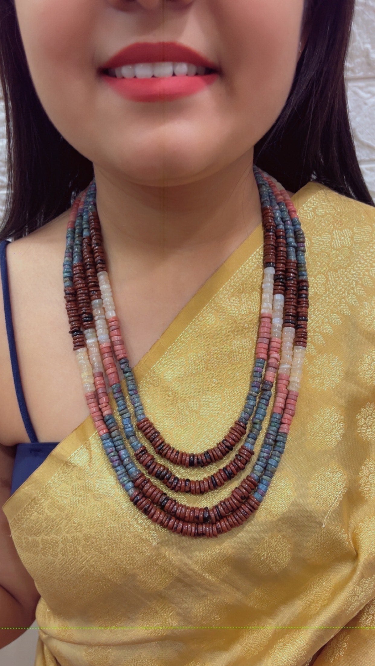 Natural Multi Gemstone Beads Necklace Jewelry