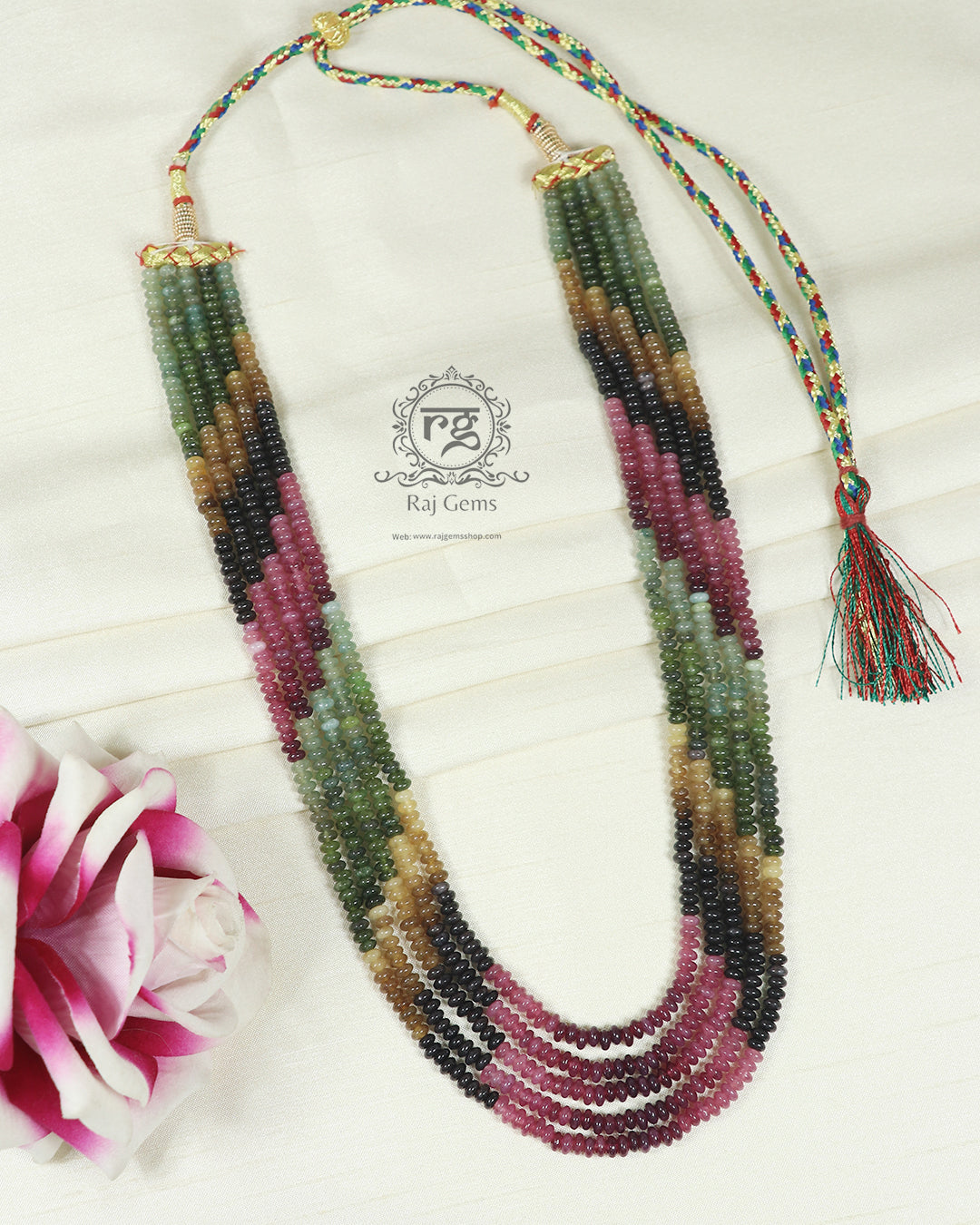 Natural Multi Quartz Gemstone Beads Necklace Jewelry