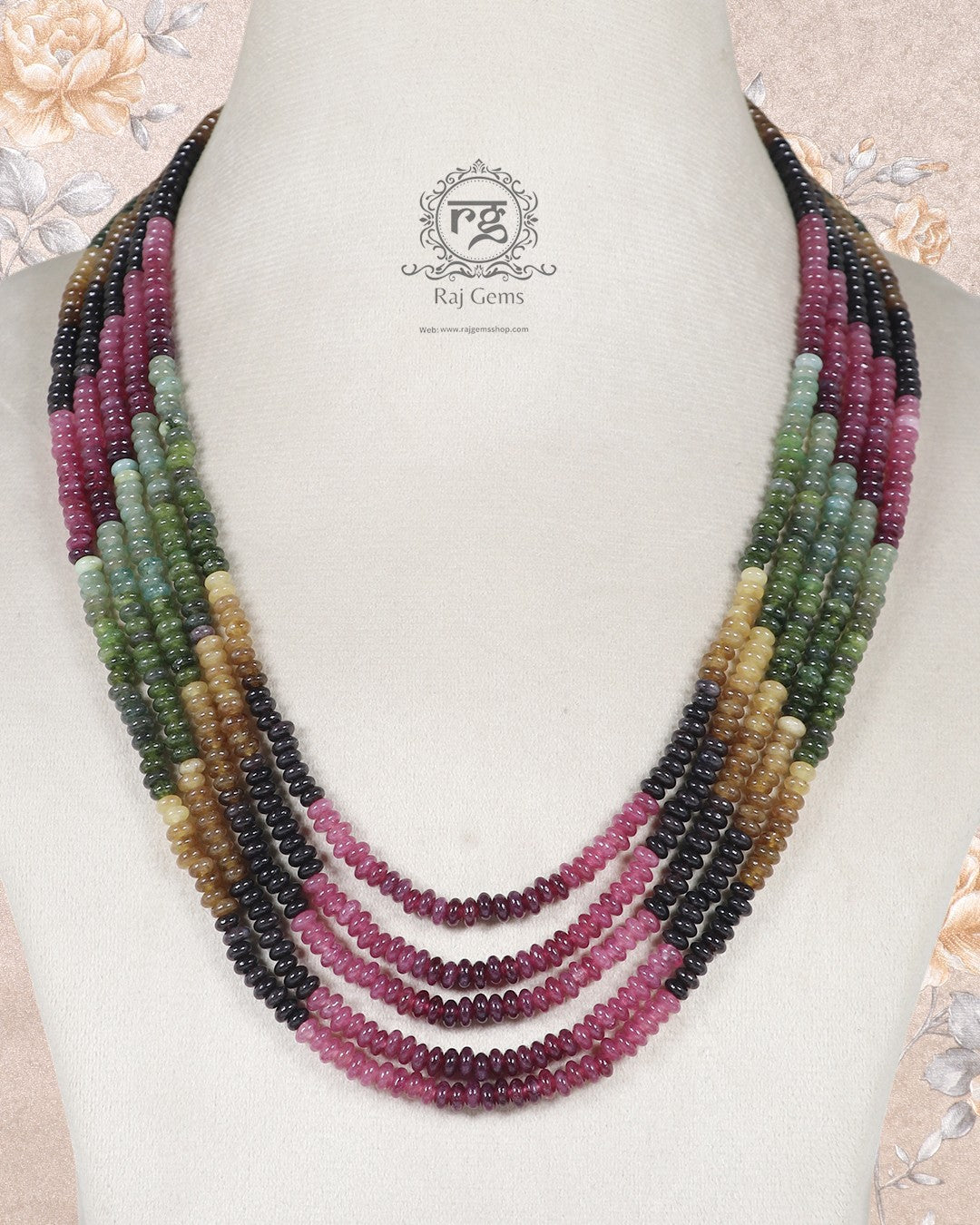 Natural Multi Quartz Gemstone Beads Necklace Jewelry