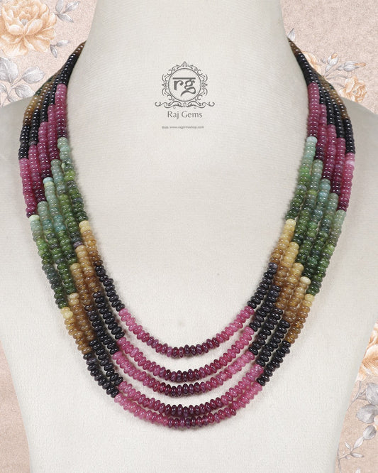 Natural Multi Quartz Gemstone Beads Necklace Jewelry