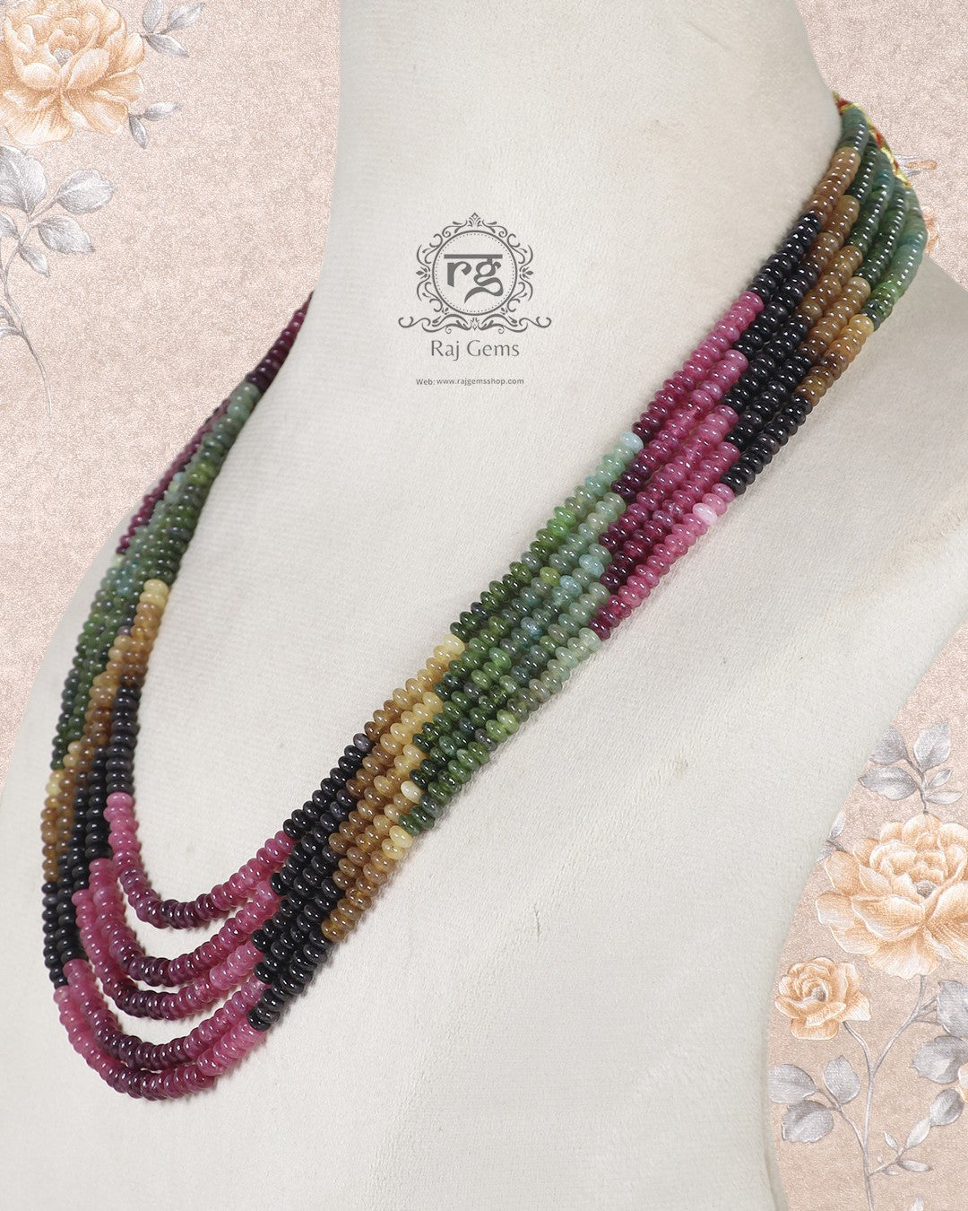 Natural Multi Quartz Gemstone Beads Necklace Jewelry