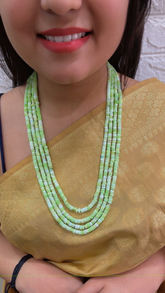 Natural  Green Opal Gemstone Beads Necklace Jewelry QC1