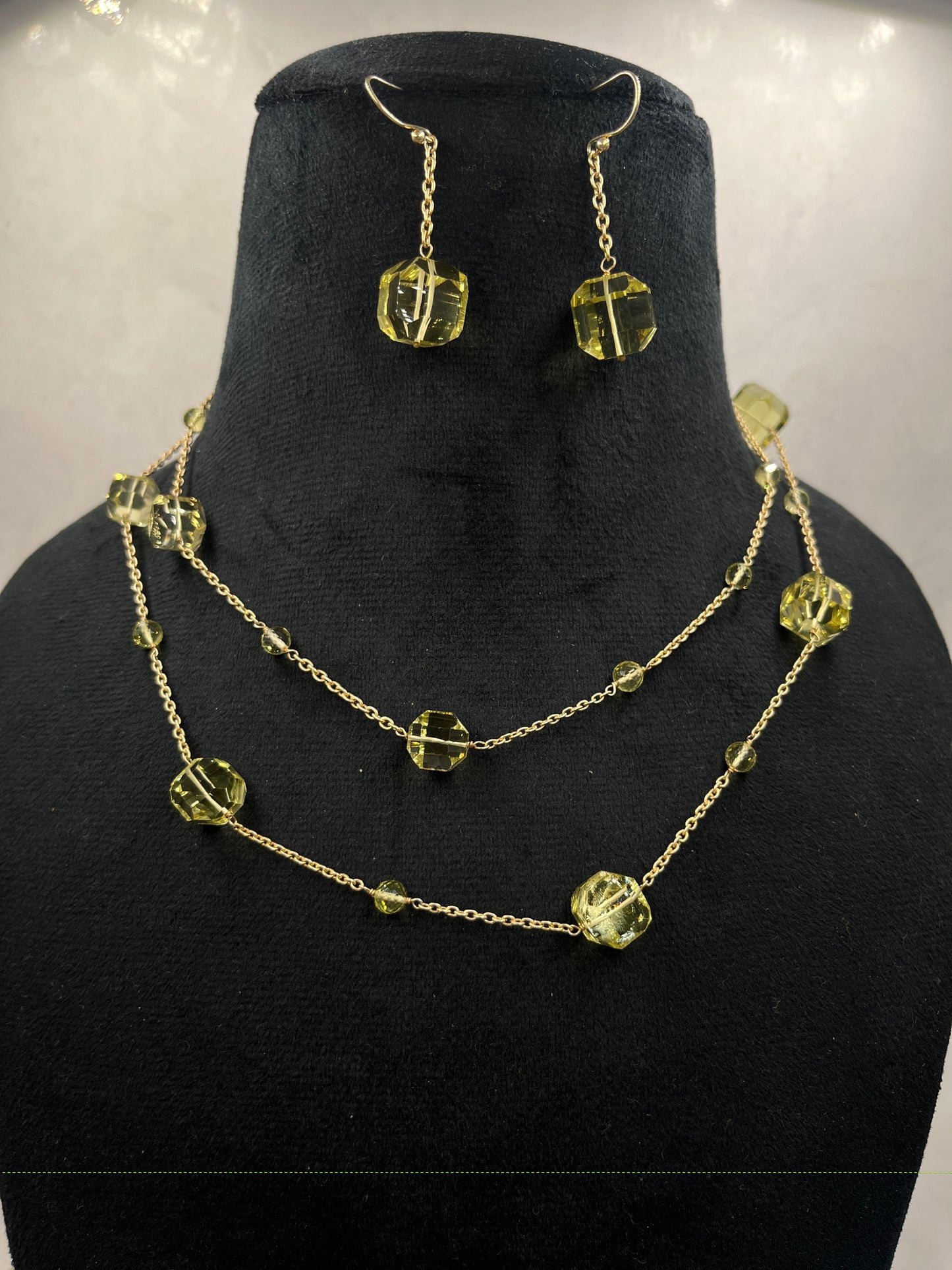 Designer 925 Silver Lemon Quartz Chain Necklace Jewelry