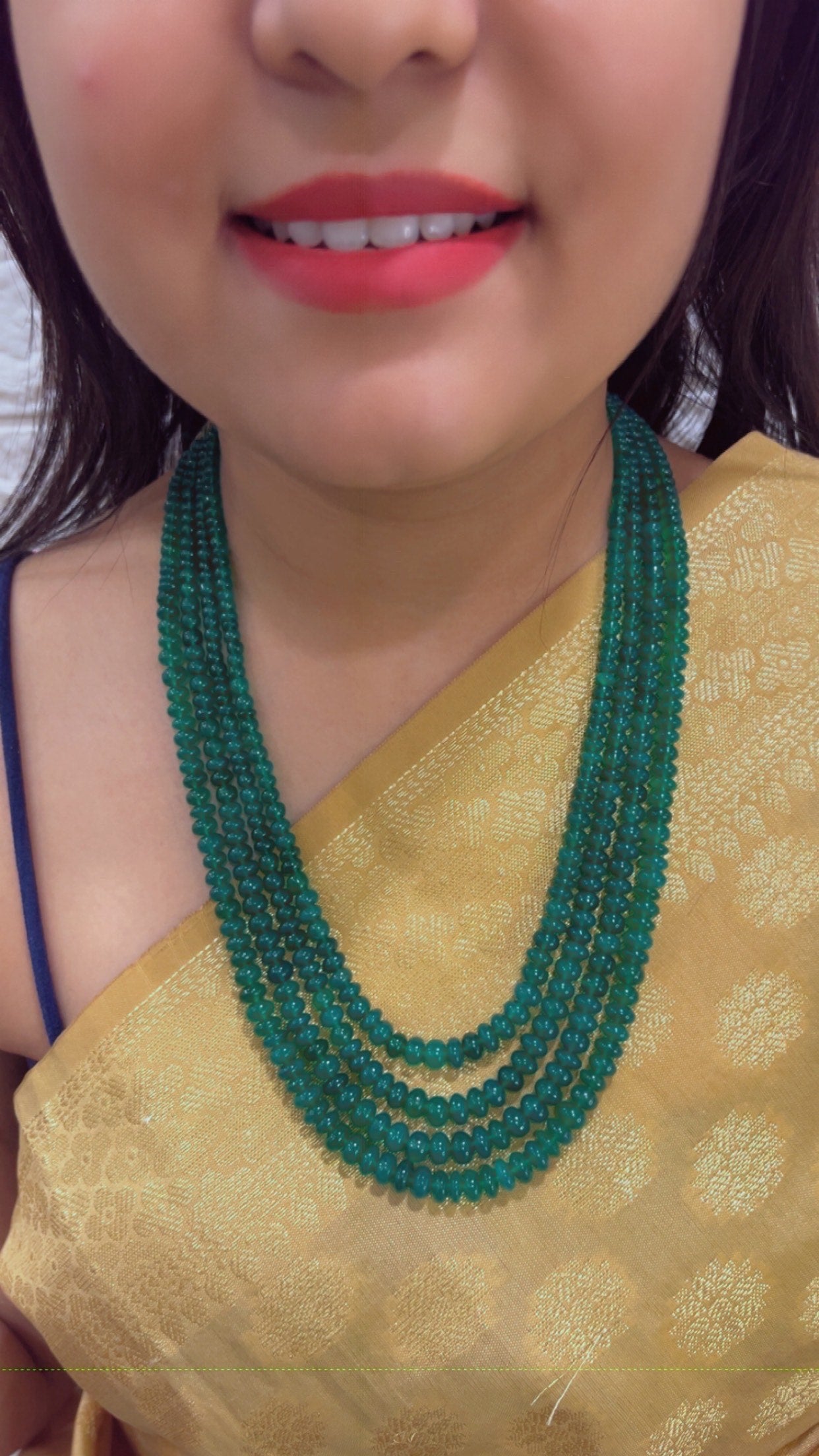 Natural Green Onyx Gemstone Beads Necklace Jewelry