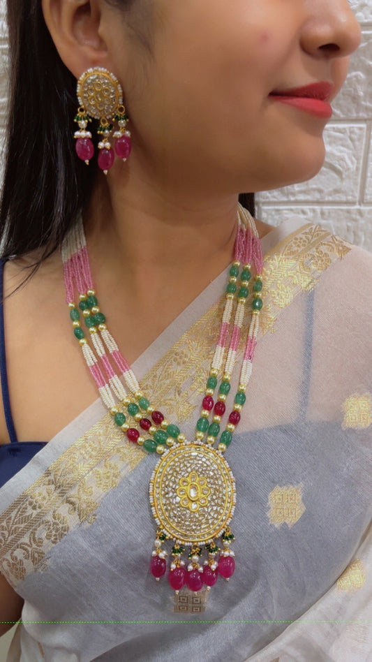 22K Gold Hallmarked Diamond Polki Necklace Jewelry