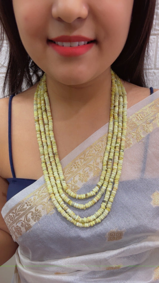 Natural Yellow Jasper Gemstone Beads Necklace Jewelry QC1