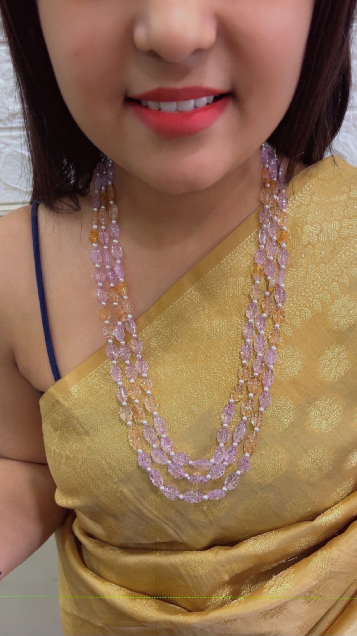 Natural Ametrine Gemstone Beads Necklace Jewelry