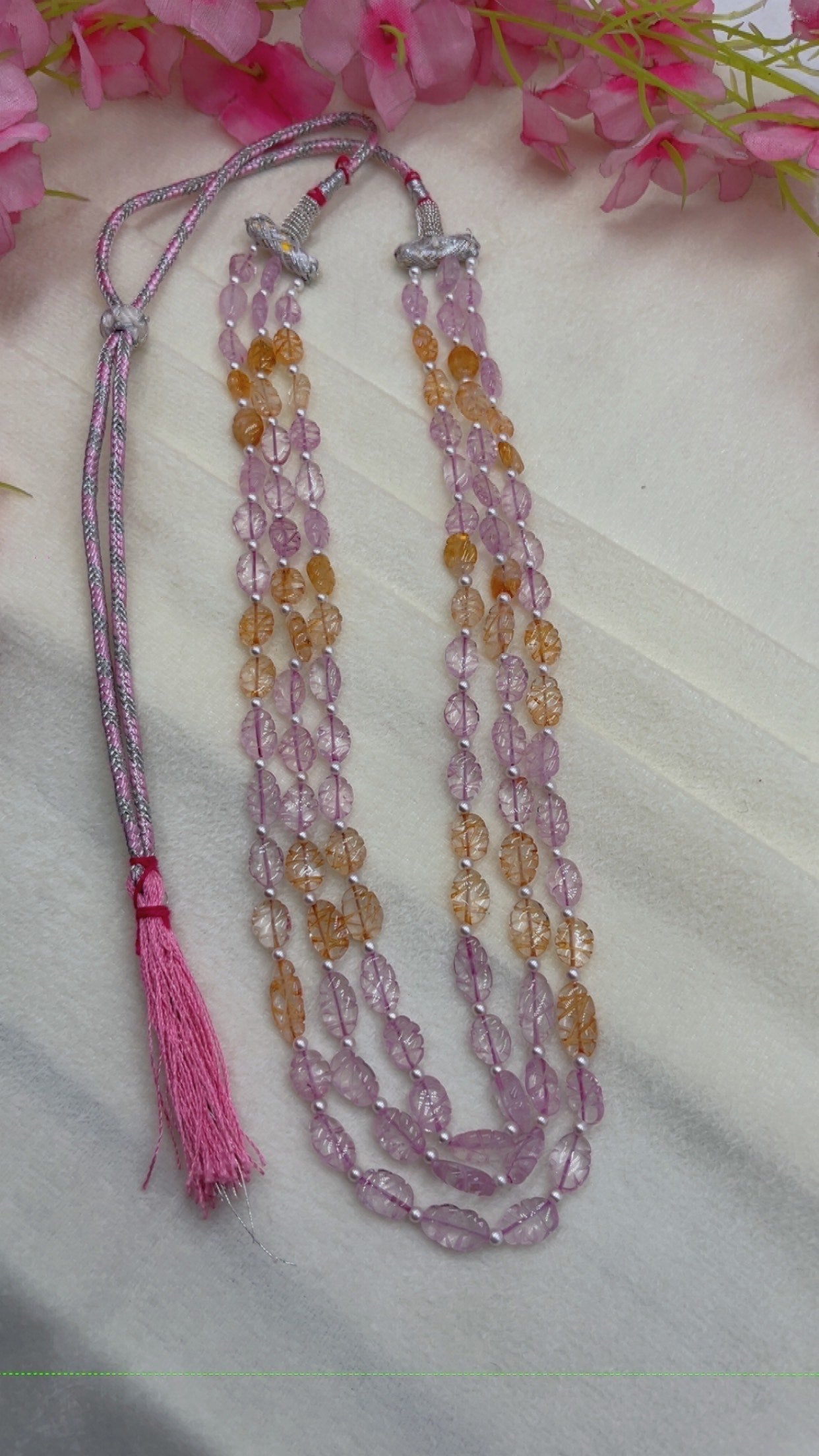 Natural Ametrine Gemstone Beads Necklace Jewelry