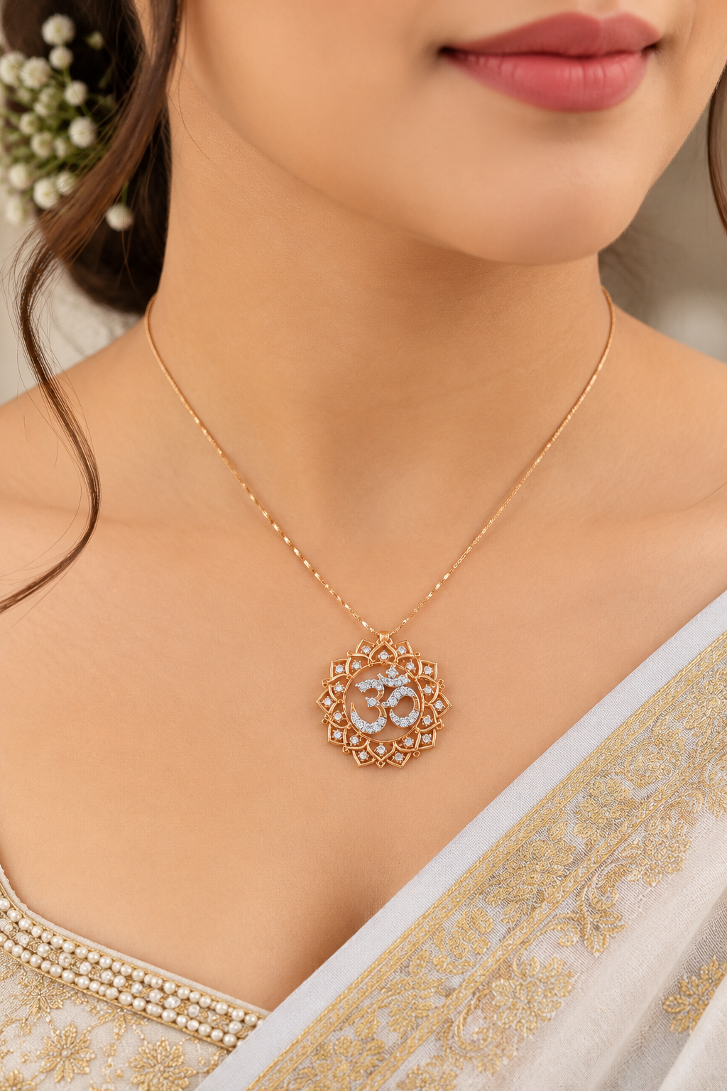 14K Gold Hallmarked Om Chain