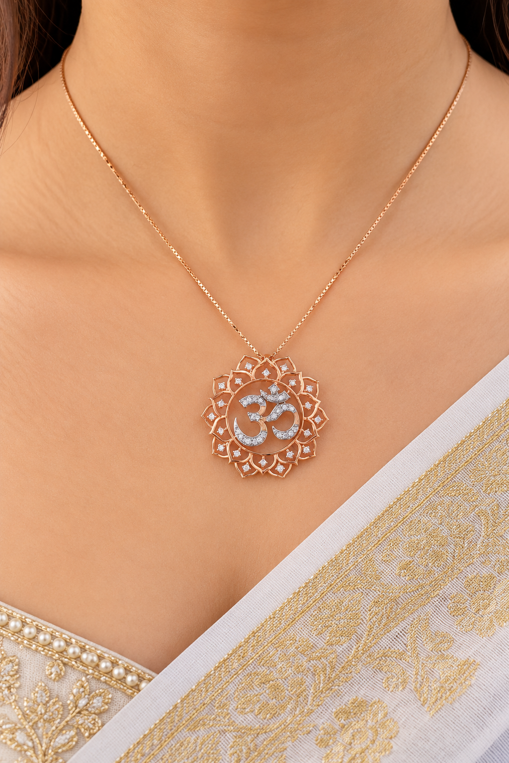 14K Gold Hallmarked Om Chain