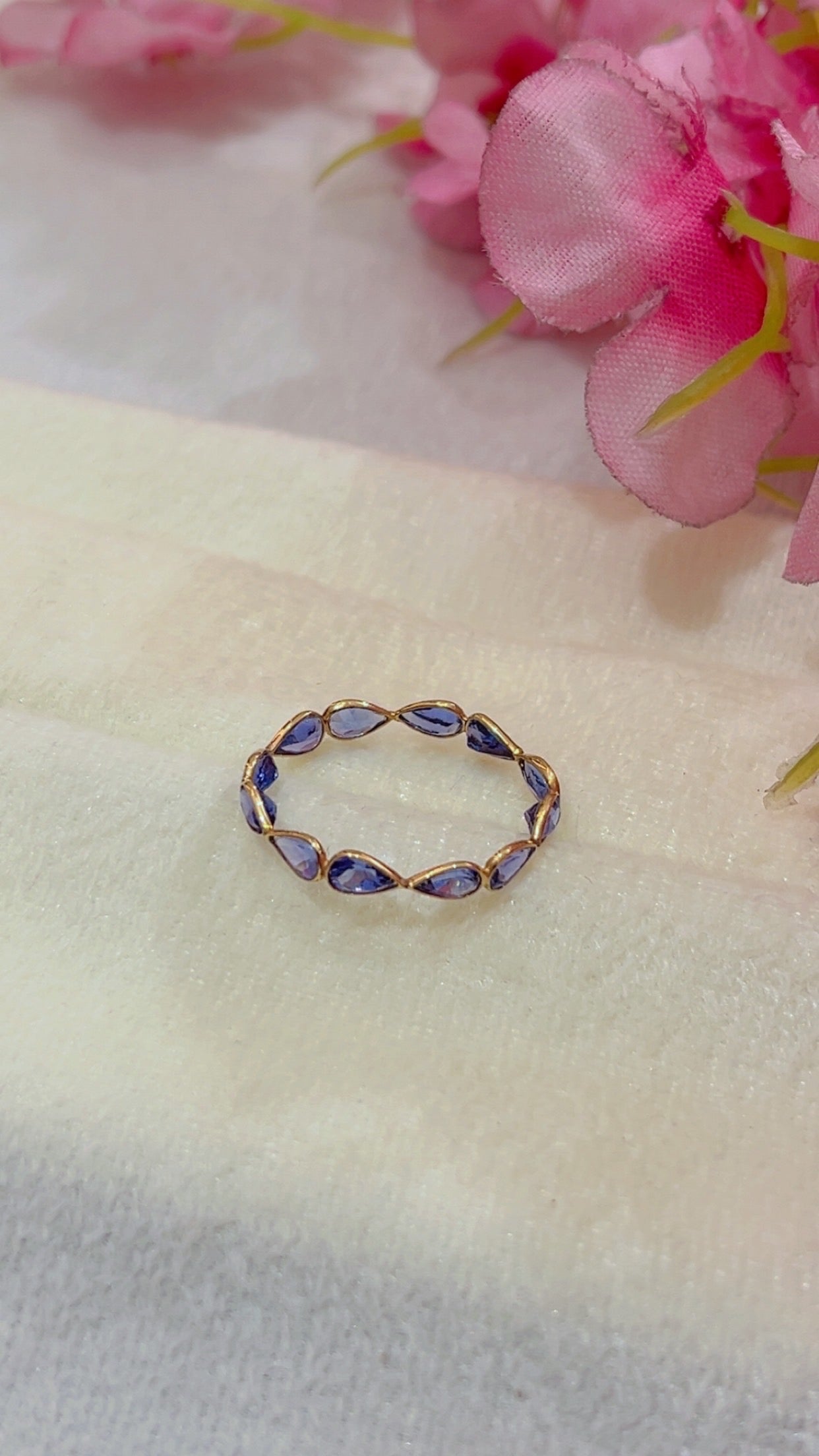 14K Gold Hallmarked Natural Tanzanite Ring