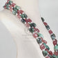Natural Pink Quartz & Emerald Gemstone Beads Necklace Jewelry