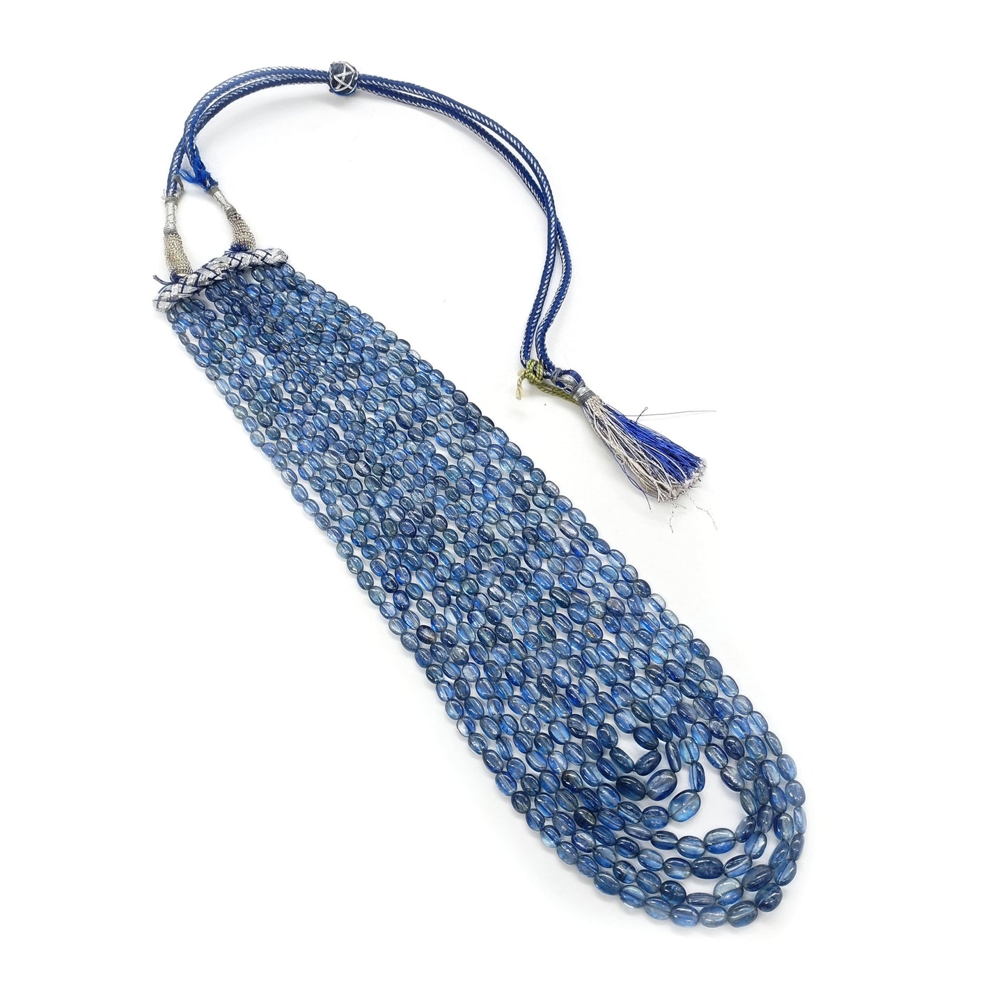 Natural Kaynite Oval Beads Gemstone Necklace
